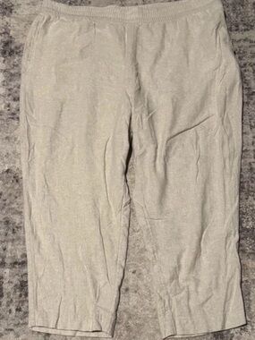 Old Navy High-Rise Straight Linen-Blend Pants Beige 2X